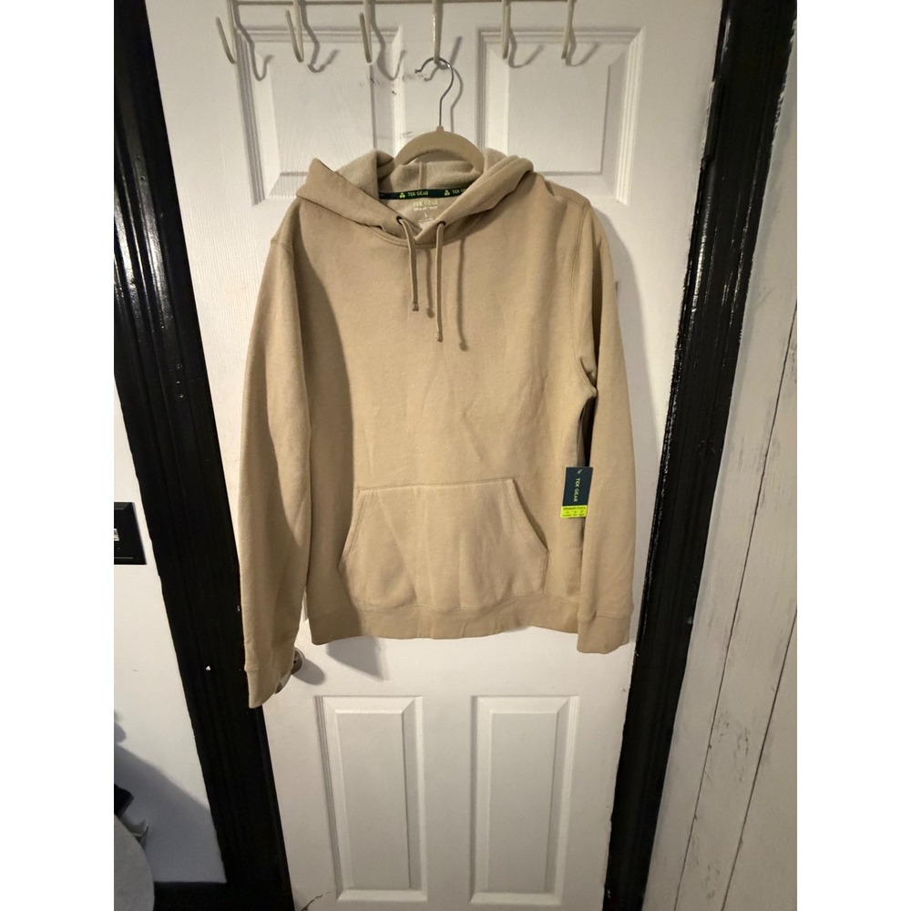 Tek Gear Ultrasoft Fleece Hoodie Mens Large Tan Khaki Pullover Sweatshirt NWT